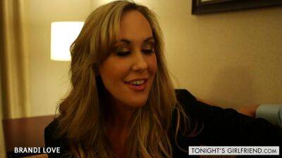 Brandi Love - Busty blonde cougar in sexy lingerie and stockings enjoys hotel room banging - sunporno.com