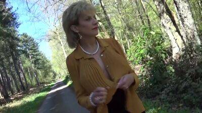 Busty Housewife Stripping In The Woods - hclips.com