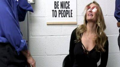 Busty Blonde Milf Brought To The Backroom For Interrogation - upornia.com - Usa