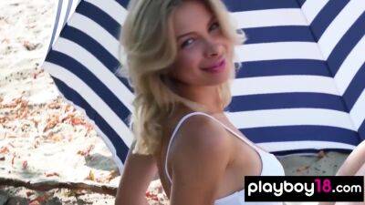 Petite Ukrainian Blondie Eva Tali Exposes Her Big Natural Boobs Outdoor - upornia.com