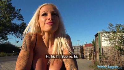 Sophie - Watch Sophie Anderson's busty blonde bombshell begging for a load of jizz in public - sexu.com - Czech Republic - Britain