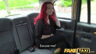 Jasmine James, the busty redhead, takes on fake taxi cab driver for a ride - sexu.com - Britain