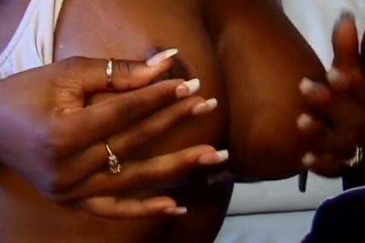 A Stunning Looking And Busty Ebony Taking A Bbc Deep Inside Her Pussy - hotmovs.com