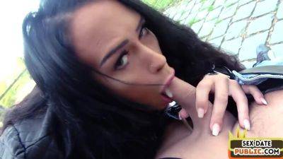 Busty amateur Latina MILF fucked in public action outdoor - hotmovs.com