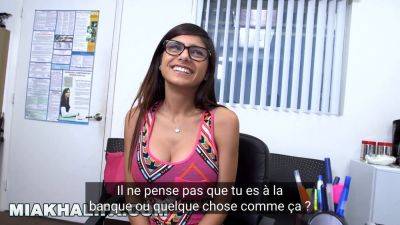 Mia Khalifa - Mia Khalifa's French-style interview with a busty babe in the pipe - sexu.com - France